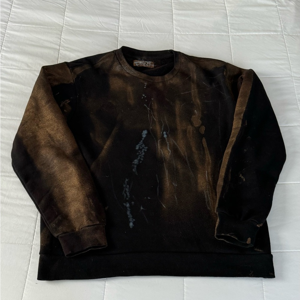 Vintage Black Bleached Crewneck Sweater